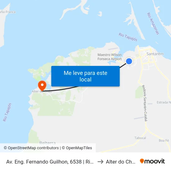 Av. Eng. Fernando Guilhon, 6538 | Rio Tapajós Shopping to Alter do Chão Brazil map