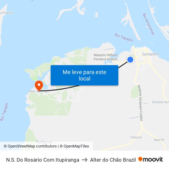 N.S. Do Rosário Com Itupiranga to Alter do Chão Brazil map