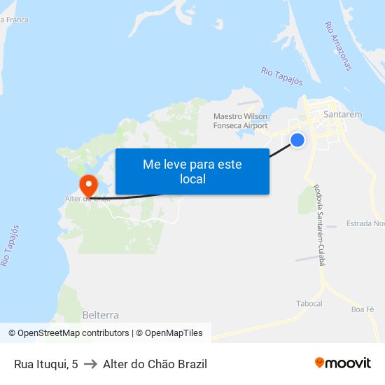 Rua Ituqui, 5 to Alter do Chão Brazil map