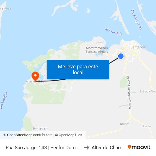 Rua São Jorge, 143 | Eeefm Dom Tiago Ryan to Alter do Chão Brazil map