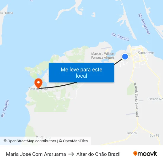 Maria José Com Araruama to Alter do Chão Brazil map