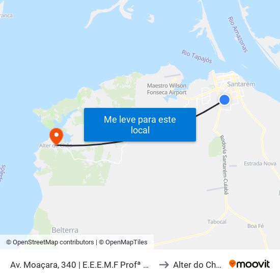 Av. Moaçara, 340 | E.E.E.M.F Profª Maria Uchôa Martins to Alter do Chão Brazil map