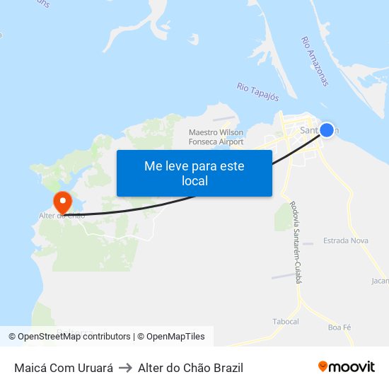 Maicá Com Uruará to Alter do Chão Brazil map