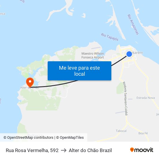 Rua Rosa Vermelha, 592 to Alter do Chão Brazil map