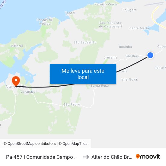 Pa-457 | Comunidade Campo Novo to Alter do Chão Brazil map