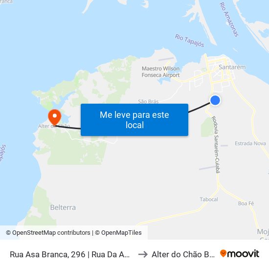 Rua Asa Branca, 296 | Rua Da Amizade to Alter do Chão Brazil map
