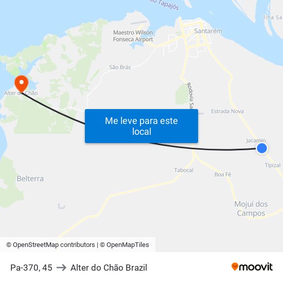 Pa-370, 45 to Alter do Chão Brazil map