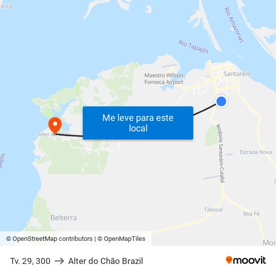 Tv. 29, 300 to Alter do Chão Brazil map