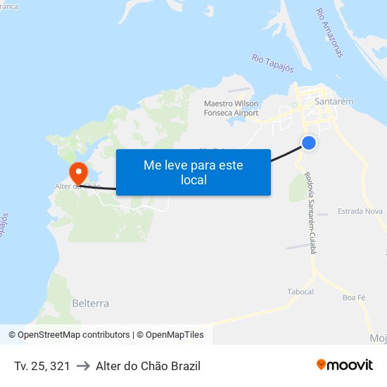 Tv. 25, 321 to Alter do Chão Brazil map