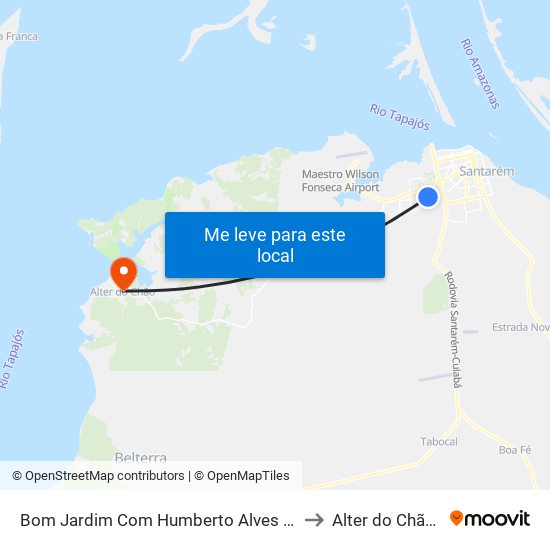 Bom Jardim Com Humberto Alves | Sentido Leste to Alter do Chão Brazil map