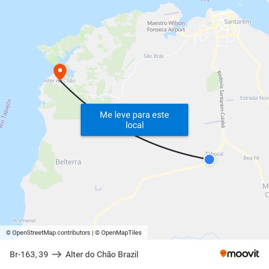 Br-163, 39 to Alter do Chão Brazil map