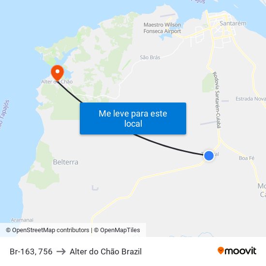 Br-163, 756 to Alter do Chão Brazil map