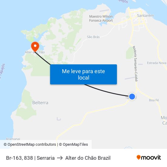 Br-163, 838 | Serraria to Alter do Chão Brazil map