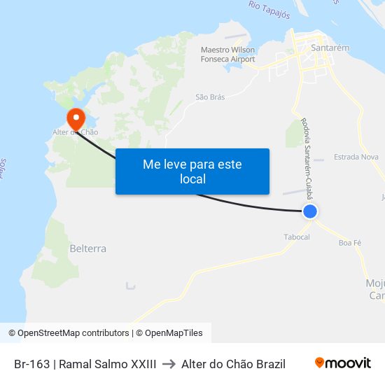 Br-163 | Ramal Salmo XXIII to Alter do Chão Brazil map