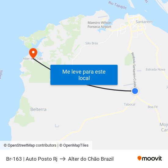 Br-163 | Auto Posto Rj to Alter do Chão Brazil map