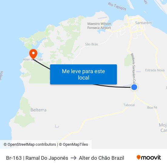 Br-163 | Ramal Do Japonês to Alter do Chão Brazil map