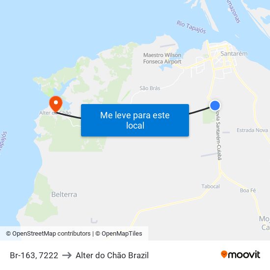 Br-163, 7222 to Alter do Chão Brazil map