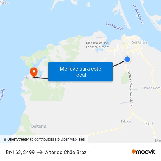 Br-163, 2499 to Alter do Chão Brazil map