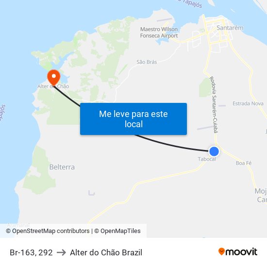 Br-163, 292 to Alter do Chão Brazil map