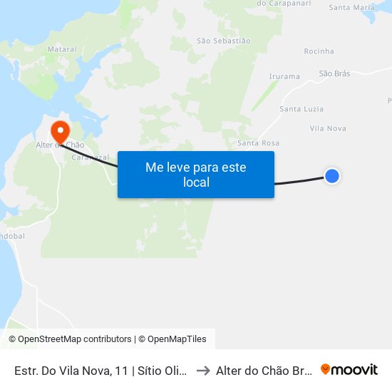 Sítio Oliveira to Alter do Chão Brazil map