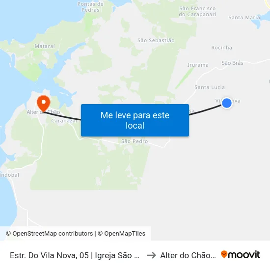 Estr. Do Vila Nova, 05 | Igreja São João Batista to Alter do Chão Brazil map