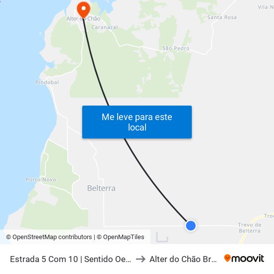 Estrada 5 Com 10 | Sentido Oeste to Alter do Chão Brazil map