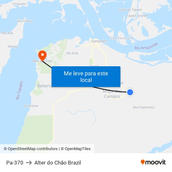 Pa-370 to Alter do Chão Brazil map