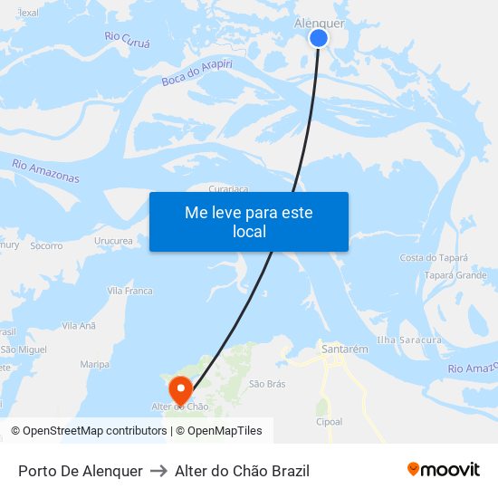 Porto De Alenquer to Alter do Chão Brazil map