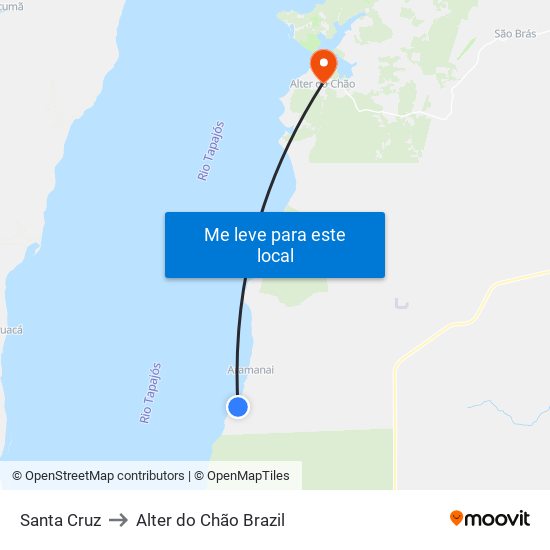 Santa Cruz to Alter do Chão Brazil map