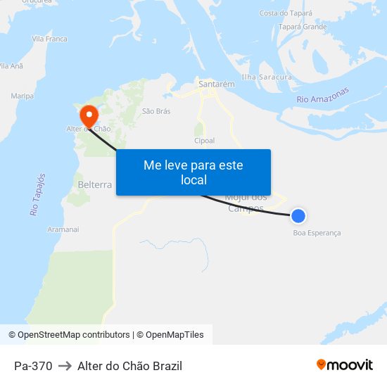 Pa-370 to Alter do Chão Brazil map