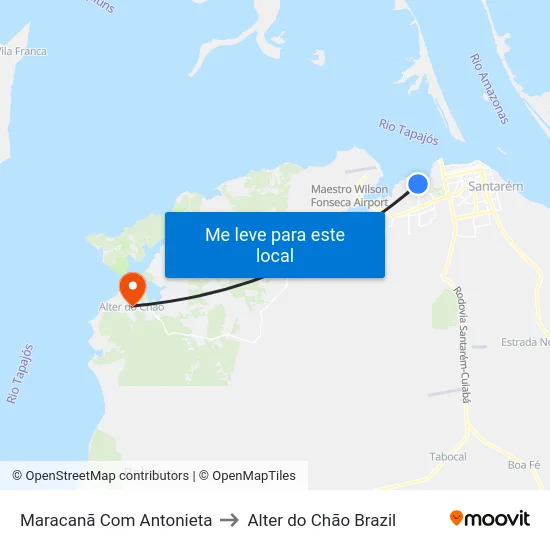 Maracanã Com Antonieta to Alter do Chão Brazil map