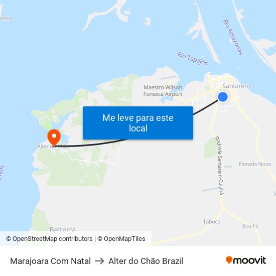 Marajoara Com Natal to Alter do Chão Brazil map