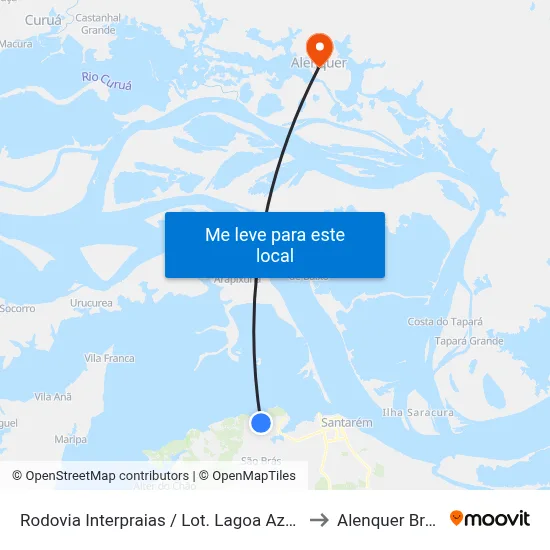 Rodovia Interpraias / Lot. Lagoa Azul, 02 to Alenquer Brazil map