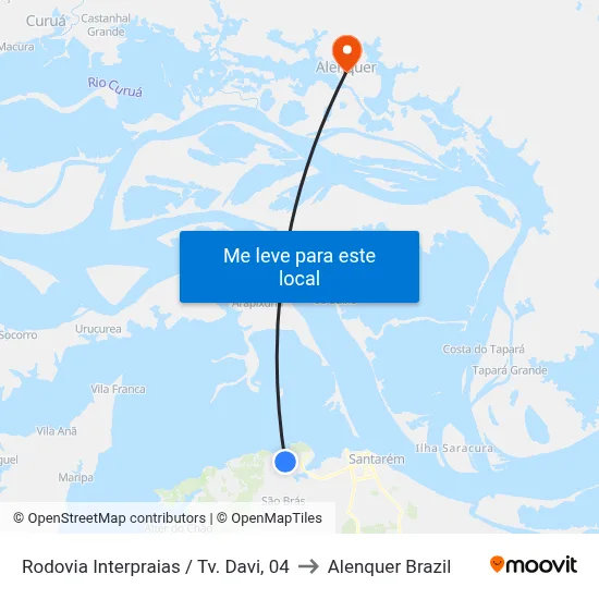 Rodovia Interpraias / Tv. Davi, 04 to Alenquer Brazil map