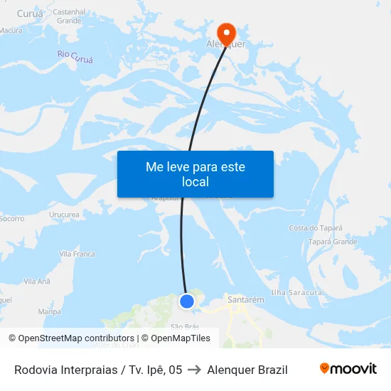 Rodovia Interpraias / Tv. Ipê, 05 to Alenquer Brazil map