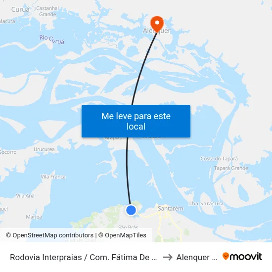 Rodovia Interpraias / Com. Fátima De Urucurituba, 08 to Alenquer Brazil map