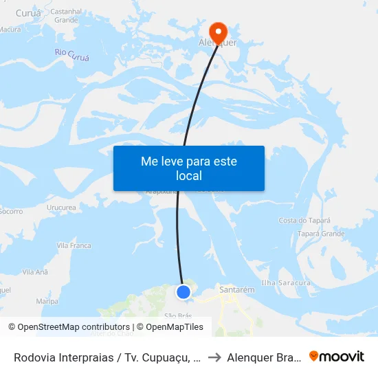 Rodovia Interpraias / Tv. Cupuaçu, 09 to Alenquer Brazil map
