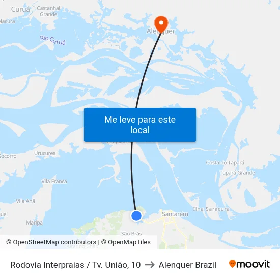 Rodovia Interpraias / Tv. União, 10 to Alenquer Brazil map