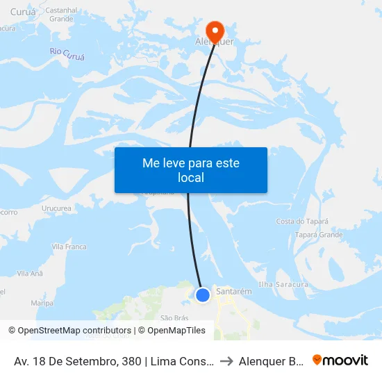 Av. 18 De Setembro, 380 | Lima Construções to Alenquer Brazil map