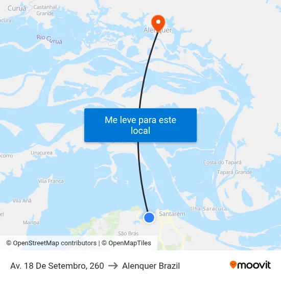 Av. 18 De Setembro, 260 to Alenquer Brazil map