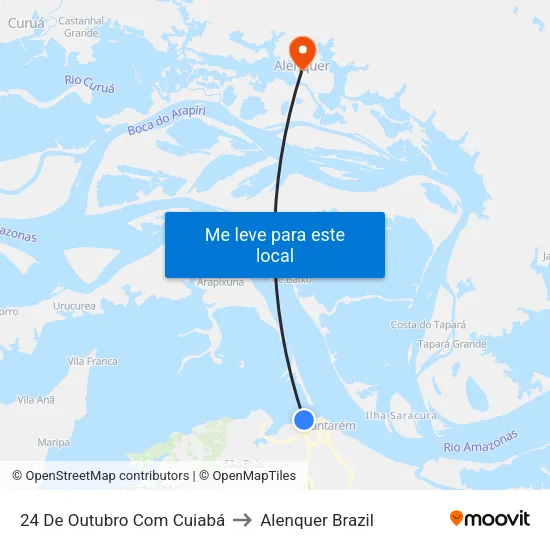 24 De Outubro Com Cuiabá to Alenquer Brazil map