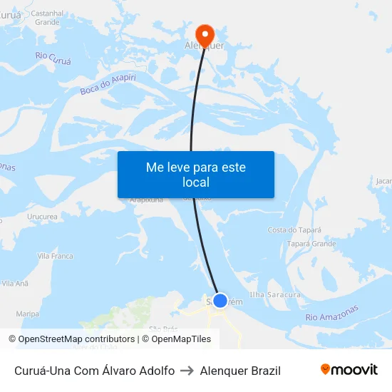 Curuá-Una Com Álvaro Adolfo to Alenquer Brazil map