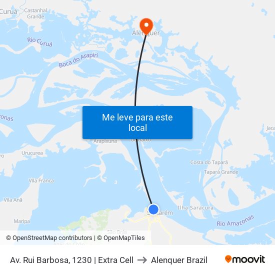 Av. Rui Barbosa, 1230 | Extra Cell to Alenquer Brazil map