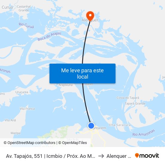 Av. Tapajós, 551 | Icmbio / Próx. Ao Mercadão 2000 to Alenquer Brazil map