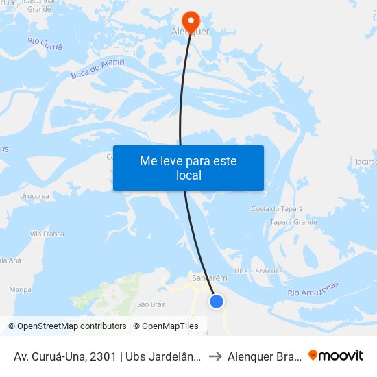 Av. Curuá-Una, 2301 | Ubs Jardelândia to Alenquer Brazil map