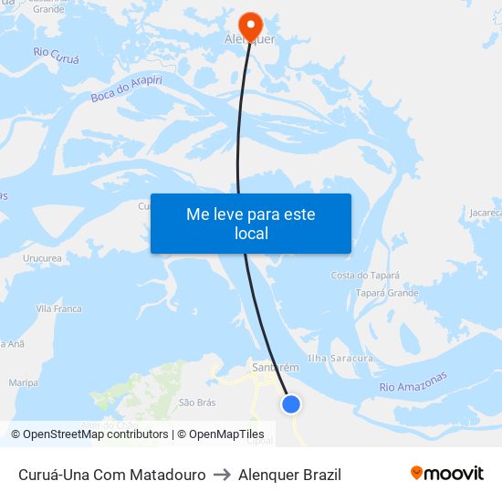 Curuá-Una Com Matadouro to Alenquer Brazil map