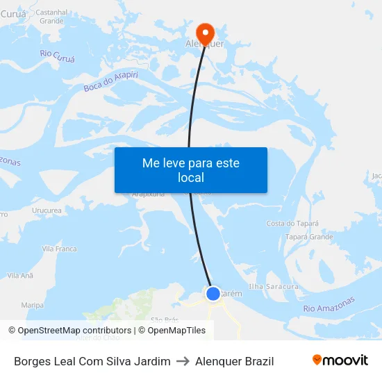 Borges Leal Com Silva Jardim to Alenquer Brazil map