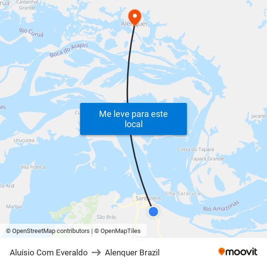 Aluísio Com Everaldo to Alenquer Brazil map