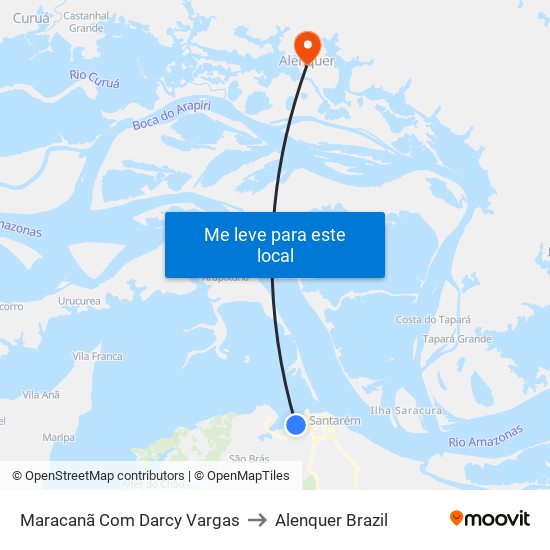 Maracanã Com Darcy Vargas to Alenquer Brazil map