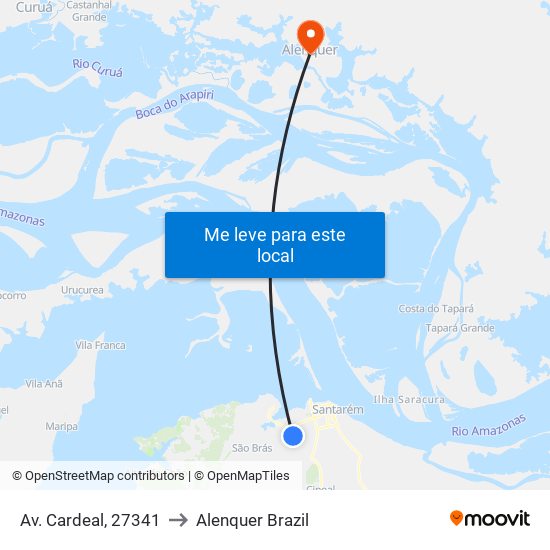 Av. Cardeal, 27341 to Alenquer Brazil map